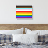 SlipperyJoe's Eleven Stripe Pride Flag combineert Canvas Afdruk (Insitu (Slaapkamer))