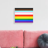 SlipperyJoe's Eleven Stripe Pride Flag combineert Canvas Afdruk (Insitu (Woonkamer))