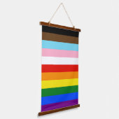 SlipperyJoe's Eleven Stripe Pride Flag combineert Hangend Wandkleed (Gebogen)