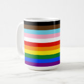 SlipperyJoe's Eleven Stripe Pride Flag combineert Koffiemok (Voorkant links)