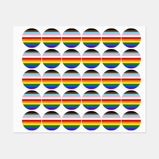 SlipperyJoe's Eleven Stripe Pride Flag combineert Labels (Vel)