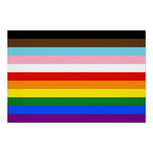 SlipperyJoe's Eleven Stripe Pride Flag combineert Perfect Poster (Voorkant)