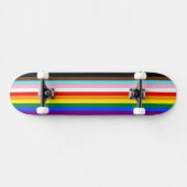 SlipperyJoe's Eleven Stripe Pride Flag combineert Persoonlijk Skateboard (Horizontaal)