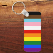 SlipperyJoe's Eleven Stripe Pride Flag combineert  Sleutelhanger (Voorkant)