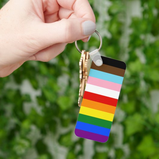 SlipperyJoe's Eleven Stripe Pride Flag combineert  Sleutelhanger (Hand)