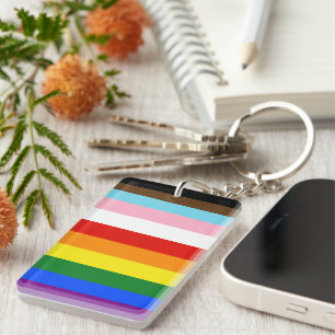 SlipperyJoe's Eleven Stripe Pride Flag combineert  Sleutelhanger