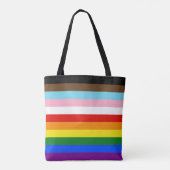 SlipperyJoe's Eleven Stripe Pride Flag combineert  Tote Bag (Achterkant)