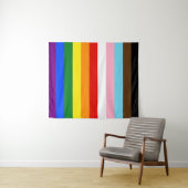 SlipperyJoe's Eleven Stripe Pride Flag combineert  Wandkleed (In Situ (horizontaal))