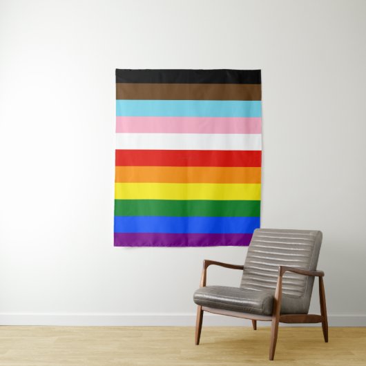 SlipperyJoe's Eleven Stripe Pride Flag combineert  Wandkleed (In situ)