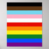 SlipperyJoe's Eleven Stripe Pride-vlag combineert  Poster (Voorkant)