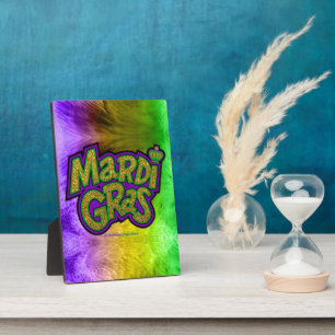 SlipperyJoe's feestelijke Mardi Gras-thema kroon v Fotoplaat