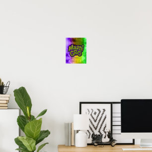 SlipperyJoe's feestelijke Mardi Gras-thema kroon v Poster