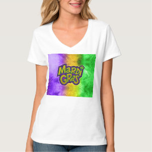 SlipperyJoe's feestelijke Mardi Gras-thema kroon v T-shirt