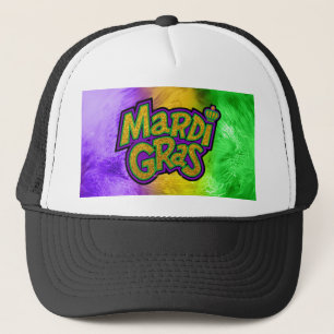 SlipperyJoe's feestelijke Mardi Gras-thema kroon v Trucker Pet
