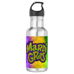 SlipperyJoe's feestelijke Mardi Gras-thema kroon v Waterfles