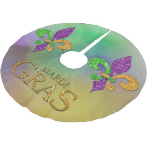 SlipperyJoe's feestelijke Mardi Gras-thema paarse Kerstboom Rok