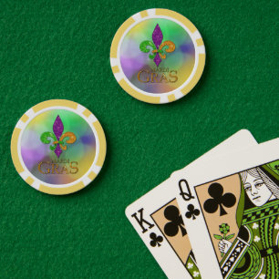 SlipperyJoe's feestelijke Mardi Gras-thema paarse  Poker Chips