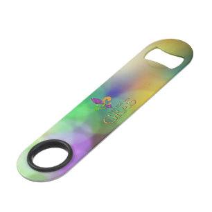 SlipperyJoe's feestelijke Mardi Gras-thema paarse  Speed Flessenopener