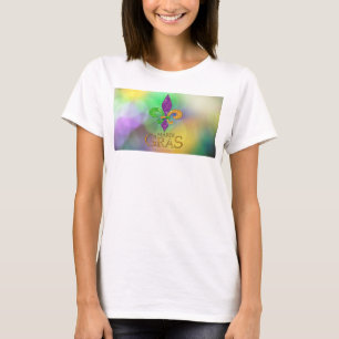 SlipperyJoe's feestelijke Mardi Gras-thema paarse T-shirt