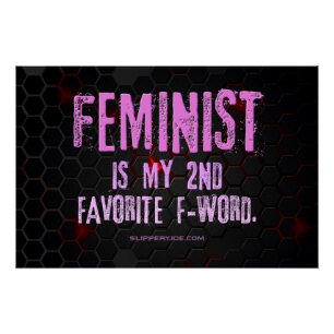 SlipperyJoe's feministische f-woordglanzend rood 3 Perfect Poster