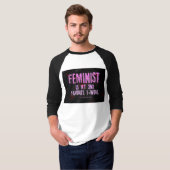 SlipperyJoe's feministische f-woordglanzend rood 3 T-shirt (Voorkant volledig)