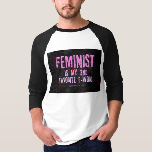 SlipperyJoe's feministische f-woordglanzend rood 3 T-shirt (Voorkant)