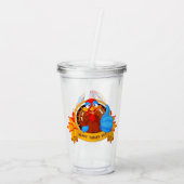 SlipperyJoe's fun cartoon-style Thanksgiving desig Acryl Drinkbeker (Achterkant)