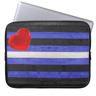 SlipperyJoe's Gay Leather Pride vlag zwart konings Laptop Sleeve