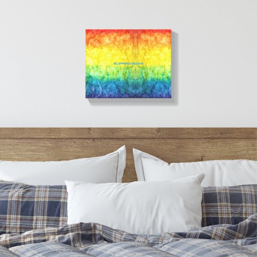 SlipperyJoe's gay pride vlag regenboog kleuren str Canvas Afdruk (Insitu (Slaapkamer))