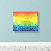 SlipperyJoe's gay pride vlag regenboog kleuren str Canvas Afdruk (Insitu (Houten vloer))