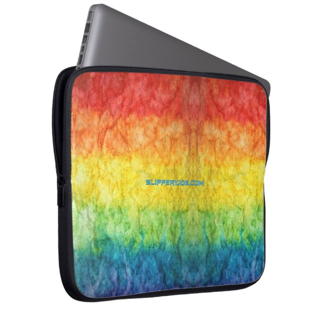 SlipperyJoe's gay pride vlag regenboog kleuren str Laptop Sleeve (Voorkant Rechts)