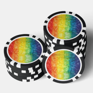 SlipperyJoe's gay pride vlag regenboog kleuren str Poker Chips