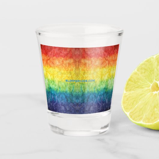 SlipperyJoe's gay pride vlag regenboog kleuren str Shot Glas (Voorkant)