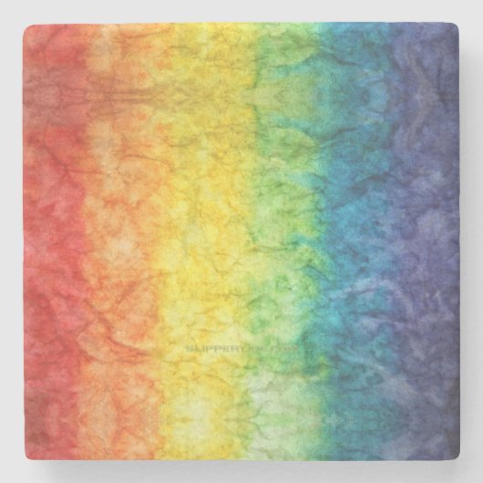 SlipperyJoe's gay pride vlag regenboog kleuren str Stenen Onderzetter (Voorkant)