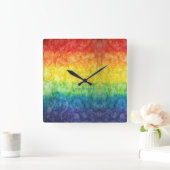 SlipperyJoe's gay pride vlag regenboog kleuren str Vierkante Klok (Huis)