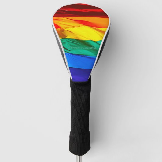 SlipperyJoe's gay pride vlag zwaaien trots kleuren Golfheadcover (Voorkant)