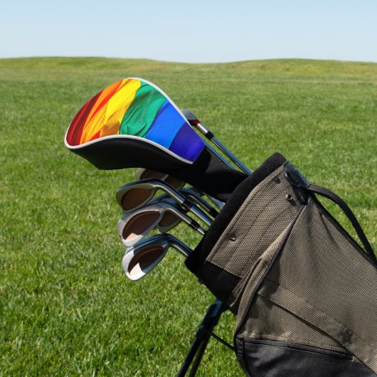 SlipperyJoe's gay pride vlag zwaaien trots kleuren Golfheadcover (Insitu)