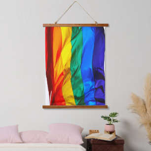 SlipperyJoe's gay pride vlag zwaaien trots kleuren Hangend Wandkleed
