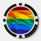 SlipperyJoe's gay pride vlag zwaaien trots kleuren Poker Chips (Voorkant)