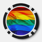SlipperyJoe's gay pride vlag zwaaien trots kleuren Poker Chips (Achterkant)
