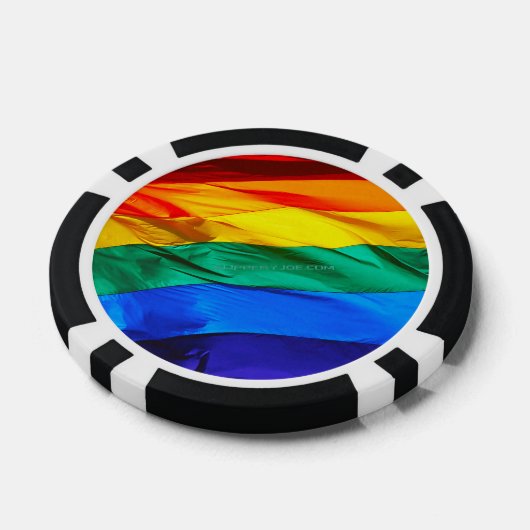 SlipperyJoe's gay pride vlag zwaaien trots kleuren Poker Chips (Enkel)