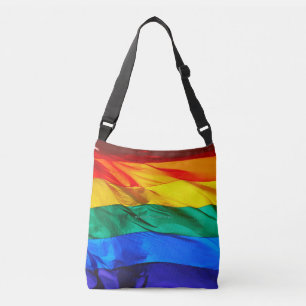 SlipperyJoe's gay pride vlag zwaaiend rood oranje Crossbody Tas