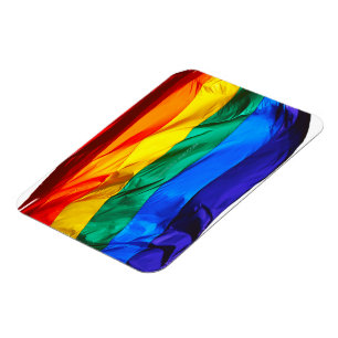 SlipperyJoe's gay pride vlag zwaaiend rood oranje Magneet