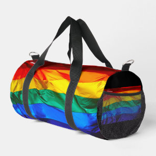 SlipperyJoe's gay pride vlag zwaaiend rood oranje Plunjezak