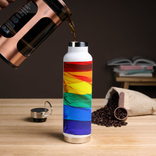 SlipperyJoe's gay pride vlag zwaaiend rood oranje Waterfles