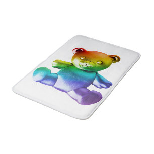 SlipperyJoe's geborsteld metalen teddybeer gladde  Badmat