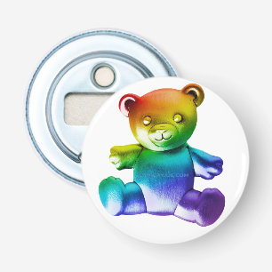 SlipperyJoe's geborsteld metalen teddybeer gladde Button Flesopener
