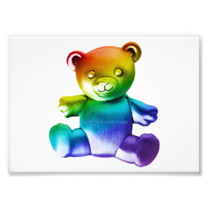 SlipperyJoe's geborsteld metalen teddybeer gladde Foto Afdruk