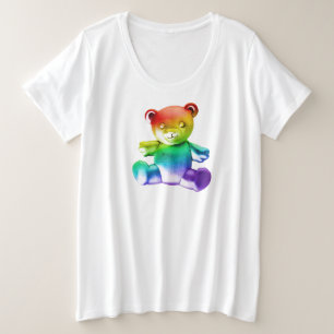 SlipperyJoe's geborsteld metalen teddybeer gladde Grote Maat T-shirt