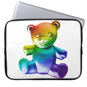 SlipperyJoe's geborsteld metalen teddybeer gladde Laptop Sleeve